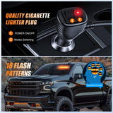 Nilight 8LED Amber Traffic Advisor Strobe Light Bar Hazard Safety | with Vacuum Suction Emergency Dash Warning Flashing Lights Front/Rear Windshield Visor for Truck Police Construction Vehicles, view 4
