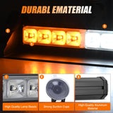 Nilight 8LED Amber White Traffic Advisor Strobe Light Bar Hazard Safety | with Vacuum Suction Emergency Dash Warning Flashing Lights Front/Rear Windshield Visor for Truck Police Construction Vehicles, view 2