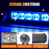 Nilight 8LED Blue Traffic Advisor Strobe Light Bar Hazard Safety | with Vacuum Suction Emergency Dash Warning Flashing Lights Front/Rear Windshield Visor for Truck Police Construction Vehicles, view 2