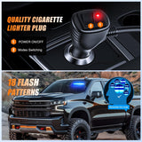 Nilight 8LED Blue Traffic Advisor Strobe Light Bar Hazard Safety | with Vacuum Suction Emergency Dash Warning Flashing Lights Front/Rear Windshield Visor for Truck Police Construction Vehicles, view 4