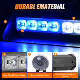 Nilight 8LED Blue White Traffic Advisor Strobe Light Bar Hazard Safety | with Vacuum Suction Emergency Dash Warning Flashing Lights Front/Rear Windshield Visor for Truck Police Construction Vehicles, view 2