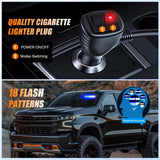 Nilight 8LED Blue White Traffic Advisor Strobe Light Bar Hazard Safety | with Vacuum Suction Emergency Dash Warning Flashing Lights Front/Rear Windshield Visor for Truck Police Construction Vehicles, view 4