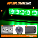 Nilight 8LED Green Traffic Advisor Strobe Light Bar Hazard Safety | with Vacuum Suction Emergency Dash Warning Flashing Lights Front/Rear Windshield Visor for Truck Police Construction Vehicles, view 2