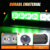 Nilight 8LED Green White Traffic Advisor Strobe Light Bar Hazard Safety | with Vacuum Suction Emergency Dash Warning Flashing Lights Front/Rear Windshield Visor for Truck Police Construction Vehicles, view 2