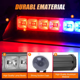 Nilight 8LED Red Blue Traffic Advisor Strobe Light Bar Hazard Safety | with Vacuum Suction Emergency Dash Warning Flashing Lights Front/Rear Windshield Visor for Truck Police Construction Vehicles, view 2