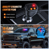 Nilight 8LED Red Blue Traffic Advisor Strobe Light Bar Hazard Safety | with Vacuum Suction Emergency Dash Warning Flashing Lights Front/Rear Windshield Visor for Truck Police Construction Vehicles, view 4
