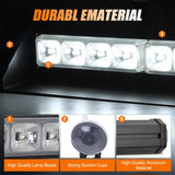 Nilight 8LED White Traffic Advisor Strobe Light Bar Hazard Safety | with Vacuum Suction Emergency Dash Warning Flashing Lights Front/Rear Windshield Visor for Truck Police Construction Vehicles, view 2