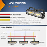 Nilight 8PCS 12LED Amber Emergency Strobe Lights, view 3