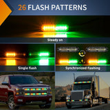 Nilight 8PCS 12LED Amber Green Emergency Strobe Lights, view 2