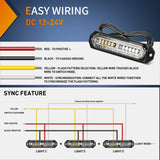 Nilight 8PCS 12LED Amber Green Emergency Strobe Lights, view 3