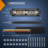 Nilight 8PCS 12LED Amber Green Emergency Strobe Lights, view 4