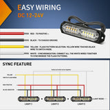 Nilight 8PCS 12LED Amber White Emergency Strobe Lights, view 3