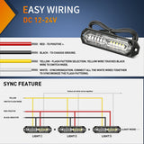 Nilight 8PCS 12LED Blue White Emergency Strobe Lights, view 3