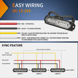Nilight 8PCS 12LED Blue Emergency Strobe Lights, view 3