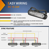 Nilight 8PCS 12LED Red Blue Emergency Strobe Lights, view 3