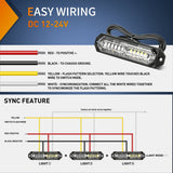Nilight 8PCS 12LED Red White Emergency Strobe Lights, view 3