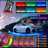 Nilight 8PCS Aluminum RGBW Underglow LED Strip Lights with APP & Remote | 396 LEDs Door Assist Multi Color DIY Sound Active Function Music Mode Underbody Light Strips for Car Truck RV, view 3