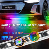 Nilight 8Pcs Aluminum Underglow Neon Accent Strip Lights 396 LEDs Dream Color Door Assist Multi Modes Sound Active Function Music with APP, Remote Control Underbody Light for Car Truck RV, view 3