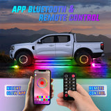 Nilight 8Pcs Aluminum Underglow Neon Accent Strip Lights 396 LEDs Dream Color Door Assist Multi Modes Sound Active Function Music with APP, Remote Control Underbody Light for Car Truck RV, view 5