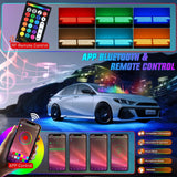Nilight 8Pcs Aluminum Underglow Neon Accent Strip Lights 396 LEDs RGB Door Assist Multi Color DIY Sound Active Function Music Mode with APP and Remote Control Underbody Light Strips for Car Truck RV, view 5