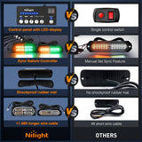 Nilight 8PCS Led Strobe Lights with Controller 12V 24V Sync Feature Amber Green Light 12 24 LED Surface Mount Emergency Hazard Warning for Vehicle Car Truck RV ATV, view 5