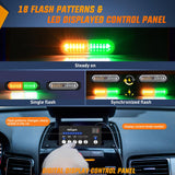 Nilight 8PCS Led Strobe Lights with Controller 12V 24V Sync Feature Amber Green Strobe Light 12 LED Surface Mount Emergency Hazard Warning Lights with Strobe Controller for Vehicle Car Truck RV ATV, view 2