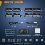 Nilight 8PCS Led Strobe Lights with Controller 12V 24V Sync Feature Amber Green Strobe Light 12 LED Surface Mount Emergency Hazard Warning Lights with Strobe Controller for Vehicle Car Truck RV ATV, view 6
