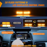 Nilight 8PCS Led Strobe Lights with Controller 12V 24V Sync Feature Amber Strobe Light 12 LED Surface Mount Emergency Hazard Warning Lights with Strobe Controller for Vehicle Car Truck RV ATV, view 3