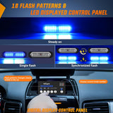 Nilight 8PCS Led Strobe Lights with Controller 12V 24V Sync Feature Blue Strobe Light 12 LED Surface Mount Emergency Hazard Warning Lights with Strobe Controller for Vehicle Car Truck RV ATV, view 2