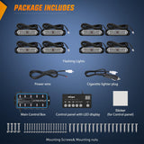 Nilight 8PCS Led Strobe Lights with Controller 12V 24V Sync Feature Blue Strobe Light 12 LED Surface Mount Emergency Hazard Warning Lights with Strobe Controller for Vehicle Car Truck RV ATV, view 6