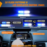 Nilight 8PCS Led Strobe Lights with Controller 12V 24V Sync Feature Blue White Strobe Light 12 LED Surface Mount Emergency Hazard Warning Lights with Strobe Controller for Vehicle Car Truck RV ATV, view 2
