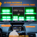 Nilight 8PCS Led Strobe Lights with Controller 12V 24V Sync Feature Green Emergency Hazard Warning Light 12 24 LEDs Surface Mount for Vehicle Car Truck RV ATV, view 3