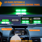 Nilight 8PCS Led Strobe Lights with Controller 12V 24V Sync Feature Green Strobe Light 12 LED Surface Mount Emergency Hazard Warning Lights with Strobe Controller for Vehicle Car Truck RV ATV, view 2