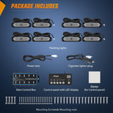 Nilight 8PCS Led Strobe Lights with Controller 12V 24V Sync Feature Green Strobe Light 12 LED Surface Mount Emergency Hazard Warning Lights with Strobe Controller for Vehicle Car Truck RV ATV, view 6