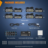 Nilight 8PCS Led Strobe Lights with Controller 12V 24V Sync Feature Green White Emergency Hazard Warning Light 12 24 LED Surface Mount for Vehicle Car Truck RV ATV, view 6