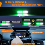 Nilight 8PCS Led Strobe Lights with Controller 12V 24V Sync Feature Green White Strobe Light 12 LED Surface Mount Emergency Hazard Warning Lights with Strobe Controller for Vehicle Car Truck RV ATV, view 2