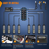 Nilight 8PCS Led Strobe Lights with Controller 12V 24V Sync Feature Green White Strobe Light 12 LED Surface Mount Emergency Hazard Warning Lights with Strobe Controller for Vehicle Car Truck RV ATV, view 4