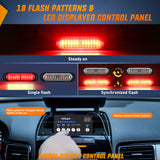 Nilight 8PCS Led Strobe Lights with Controller 12V 24V Sync Feature Red Strobe Light 12 LED Surface Mount Emergency Hazard Warning Lights with Strobe Controller for Vehicle Car Truck RV ATV, view 2