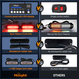 Nilight 8PCS Led Strobe Lights with Controller 12V 24V Sync Feature Red Strobe Light 12 LED Surface Mount Emergency Hazard Warning Lights with Strobe Controller for Vehicle Car Truck RV ATV, view 5