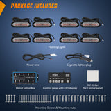 Nilight 8PCS Led Strobe Lights with Controller 12V 24V Sync Feature Red Strobe Light 12 LED Surface Mount Emergency Hazard Warning Lights with Strobe Controller for Vehicle Car Truck RV ATV, view 6