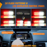 Nilight 8PCS Led Strobe Lights with Controller 12V 24V Sync Feature Red White Emergency Hazard Warning Light 12 24 LED Surface Mount for Vehicle Car Truck RV ATV, view 3