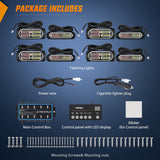 Nilight 8PCS Led Strobe Lights with Controller 12V 24V Sync Feature Red White Emergency Hazard Warning Light 12 24 LED Surface Mount for Vehicle Car Truck RV ATV, view 6