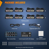 Nilight 8PCS Led Strobe Lights with Controller 12V 24V Sync Feature Red White Strobe Light 12 LED Surface Mount Emergency Hazard Warning Lights with Strobe Controller for Vehicle Car Truck RV ATV, view 6