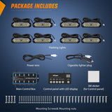 Nilight 8PCS Led Strobe Lights with Controller 12V 24V Sync Feature White Strobe Light 12 LED Surface Mount Emergency Hazard Warning Lights with Strobe Controller for Vehicle Car Truck RV ATV, view 6