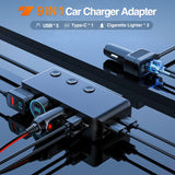 Nilight 9 in 1 Cigarette Lighter Adapter Splitter QC 3.0 3 Sockets 4 USB Ports Power Splitter with PD/QC 3.0 Independent Switches LED Voltage Display for 12V/24V Cars Van Truck Camper, view 2