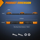 Nilight 9 LED Marker Tail Trailer Light Bar 14.2Inch 2 PCS Amber Clearance Identification Running Mark ID Rear Stainless Steel Bracket for 12V Pickup Truck RV Boat, view 2