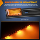 Nilight 9 LED Marker Tail Trailer Light Bar 14.2Inch 2 PCS Amber Clearance Identification Running Mark ID Rear Stainless Steel Bracket for 12V Pickup Truck RV Boat, view 3