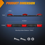 Nilight 9 LED Marker Tail Trailer Light Bar 14.2Inch 2 PCS Red Clearance Identification Running Mark ID Rear Stainless Steel Bracket for 12V Pickup Truck RV Boat, view 2