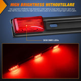 Nilight 9 LED Marker Tail Trailer Light Bar 14.2Inch 2 PCS Red Clearance Identification Running Mark ID Rear Stainless Steel Bracket for 12V Pickup Truck RV Boat, view 3