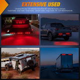 Nilight 9 LED Marker Tail Trailer Light Bar 14.2Inch 2 PCS Red Clearance Identification Running Mark ID Rear Stainless Steel Bracket for 12V Pickup Truck RV Boat, view 6
